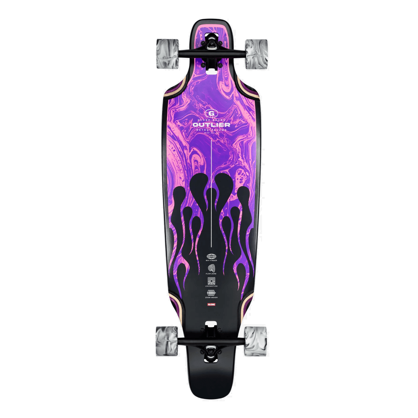Longboard Globe Outlier 36.75" Purple Flames