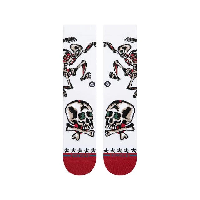 Chaussettes Stance Skeleton Crew Sock White