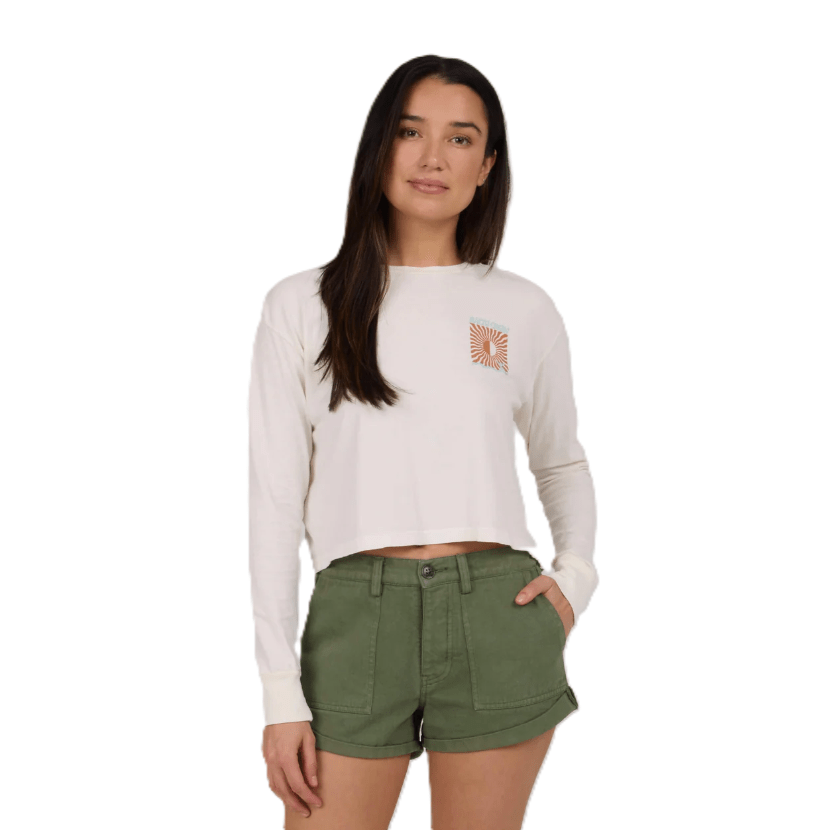 Tee-Shirt Salty Crew Optic Sea LS Crop Off White