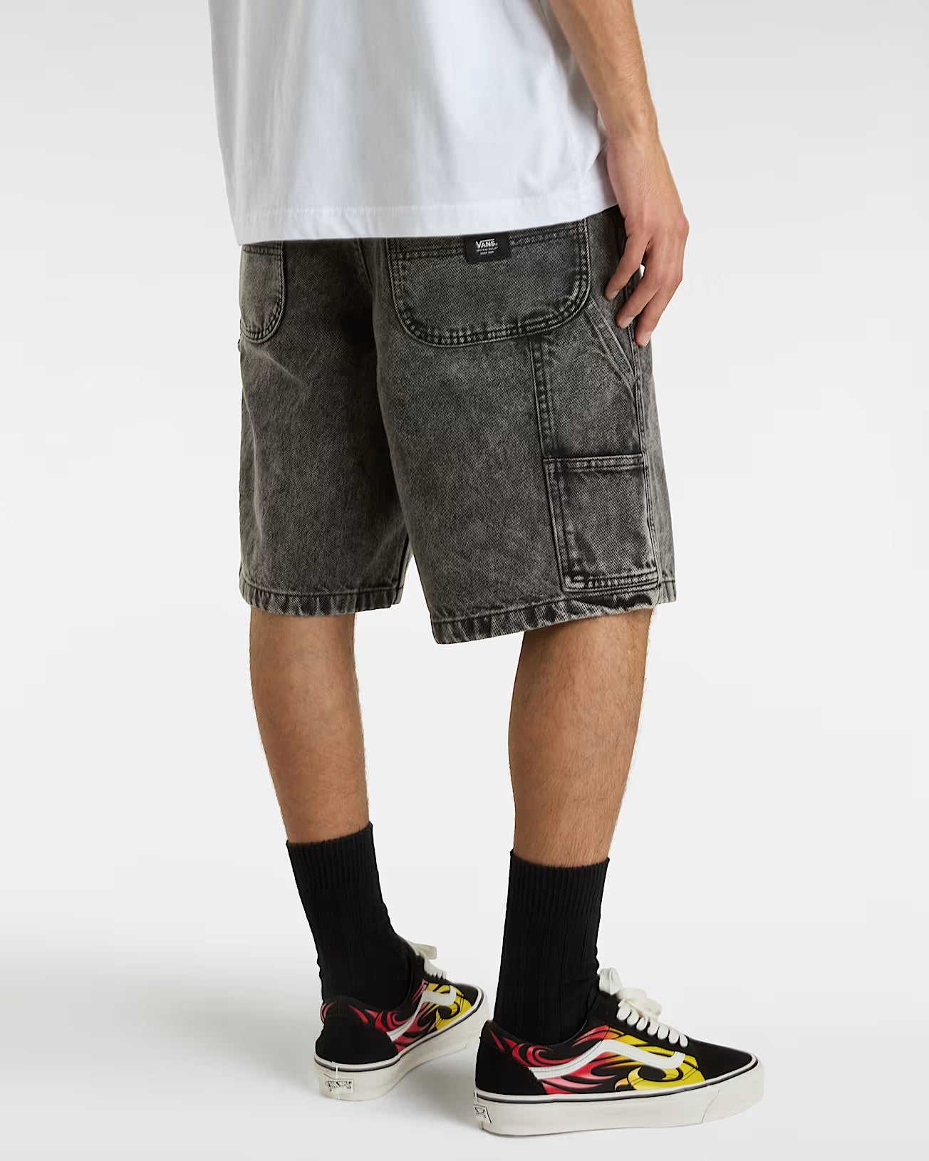 Short Vans Drill Chore Loose Stonewash Black