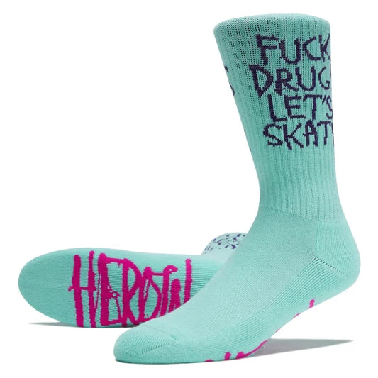 Chaussettes Heroin Fuck Drugs Teal
