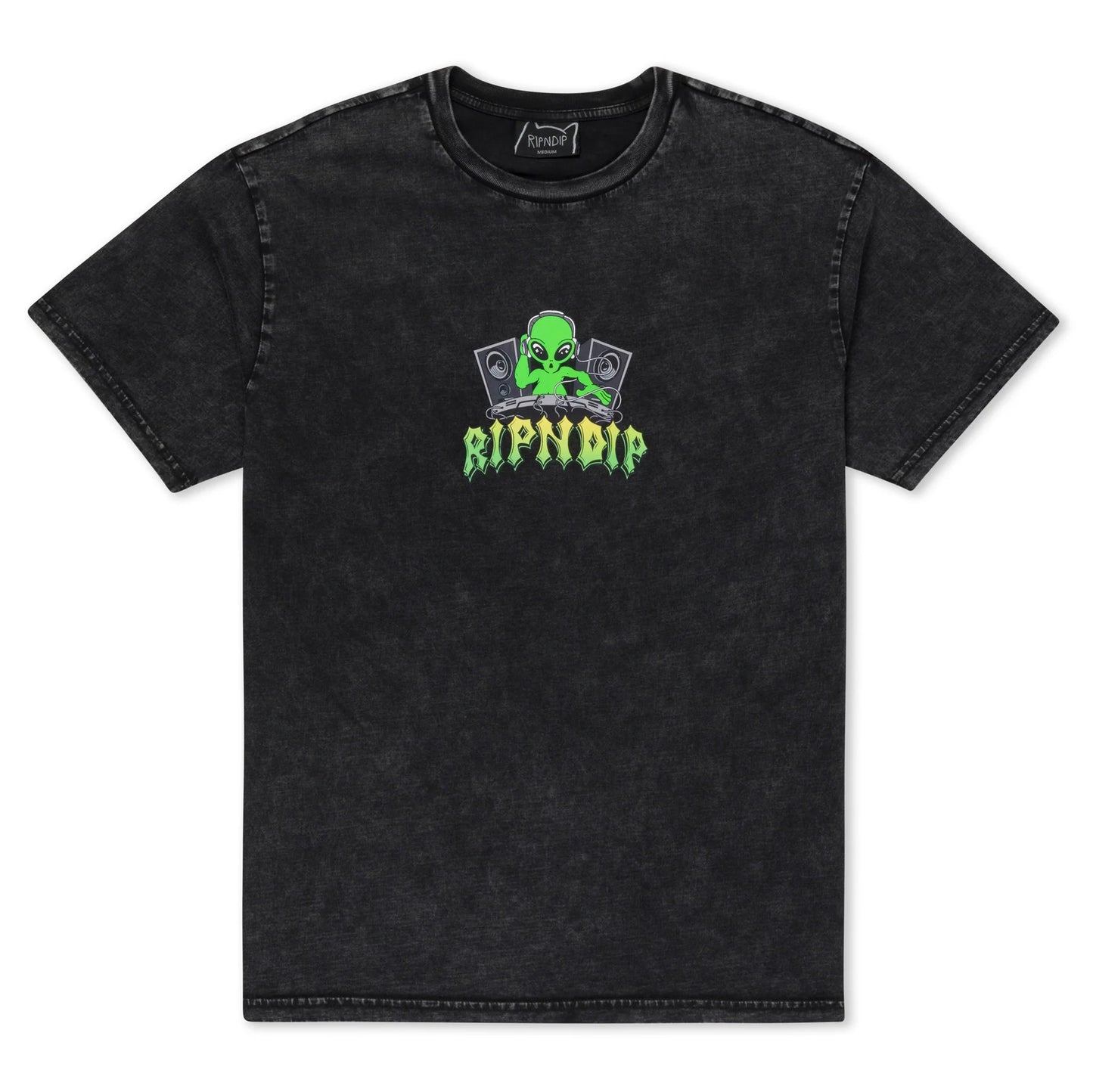 Tee-shirt RipNDip Galactic Dance Floor Black Mineral Wash