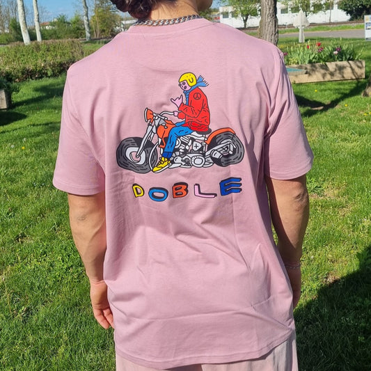 Tee-shirt Doble Hello Hello Theo Live Fast Die Young Pink