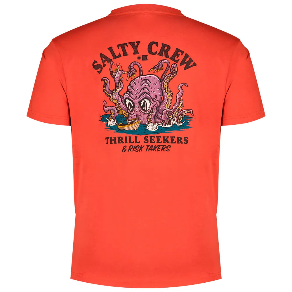 Tee-shirt Salty Crew Kraken Monster Washed Red