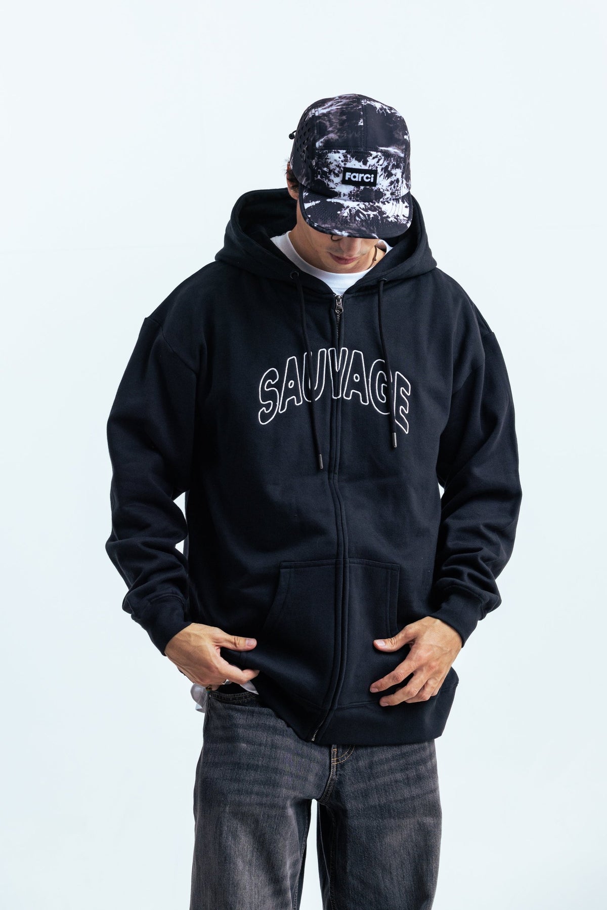 Sweat Farci Sauvage Zip Black