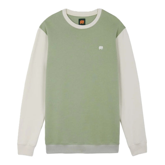 Crewneck Trendsplant Color Block Salted Moss