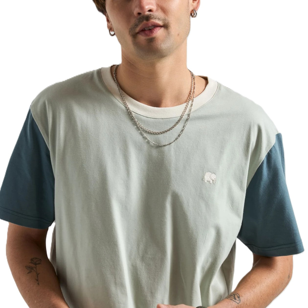 Tee Shirt Trendsplant Color Block Coastal Fog