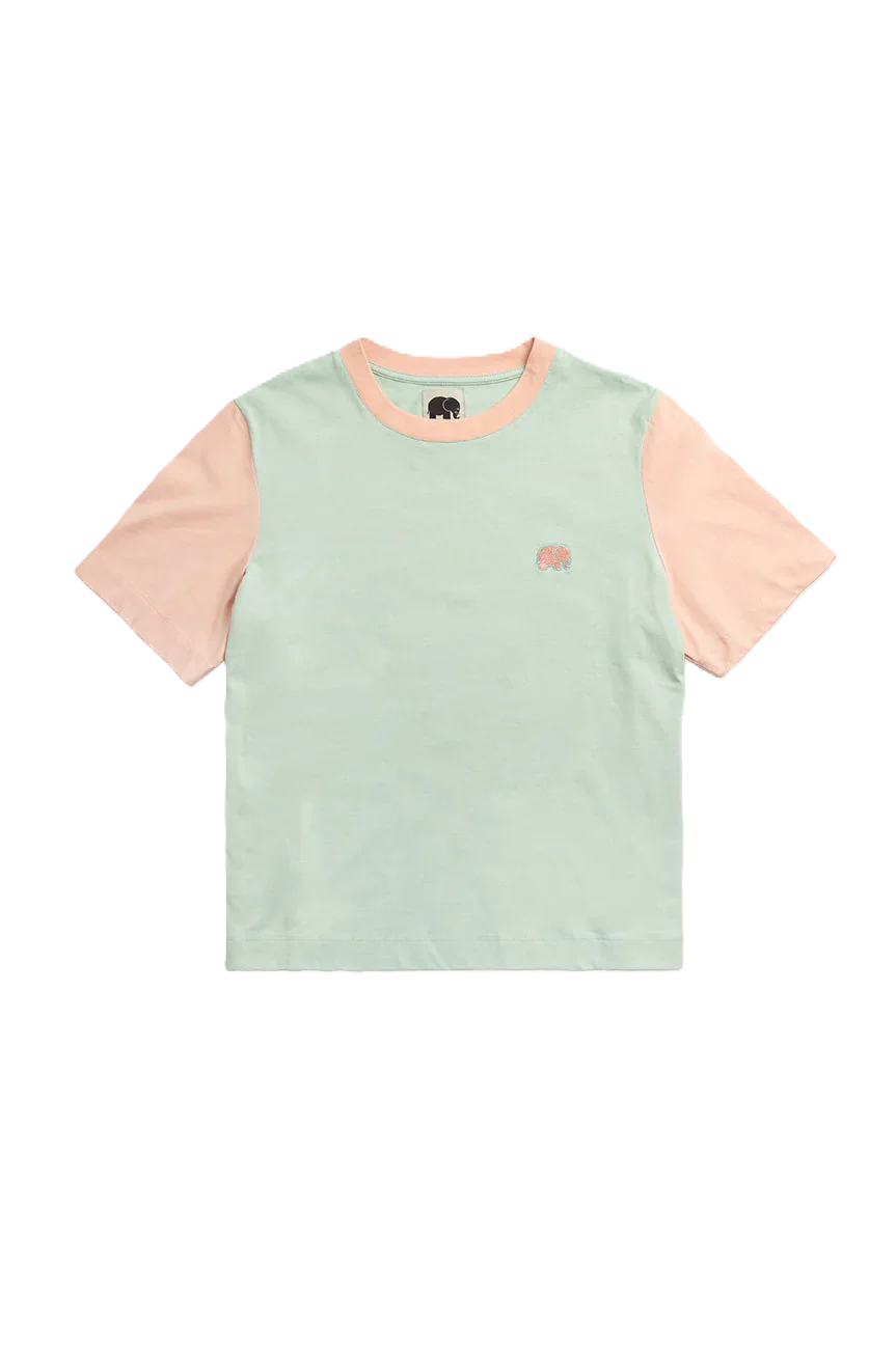 Tee-shirt Femme Trendsplant Color Block Mint Green