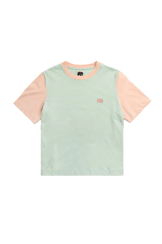 Tee-shirt Femme Trendsplant Color Block Mint Green