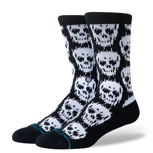 Chaussettes Stance Static Skull Crew Black