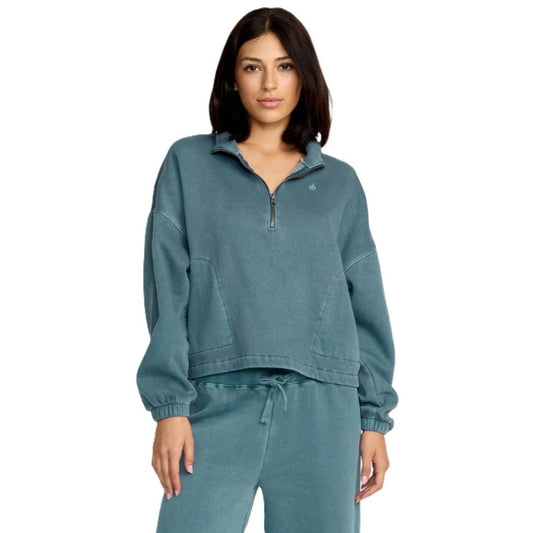 Sweat Volcom Stone Soft Quarter Zip Emerald Green