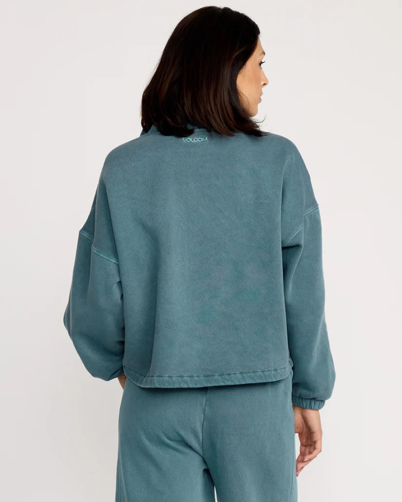 Sweat Volcom Stone Soft Quarter Zip Emerald Green