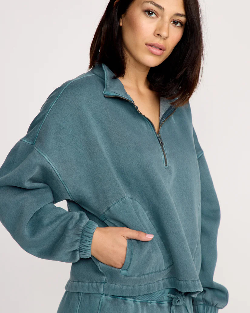 Sweat Volcom Stone Soft Quarter Zip Emerald Green
