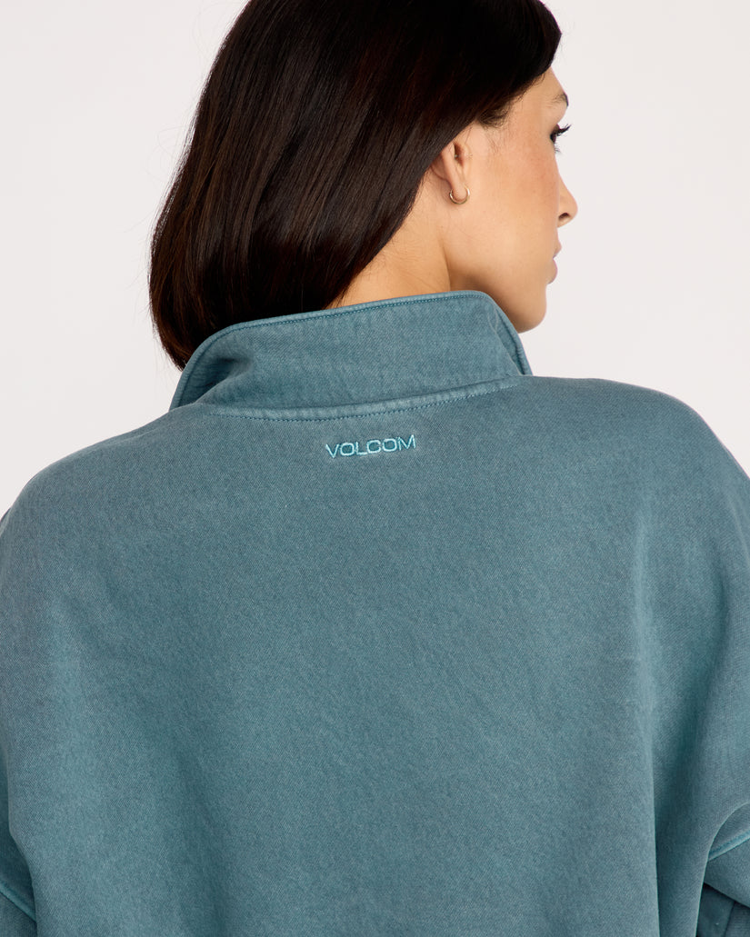 Sweat Volcom Stone Soft Quarter Zip Emerald Green