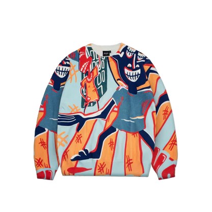 Knit Crew Jacker Corinthian AOP