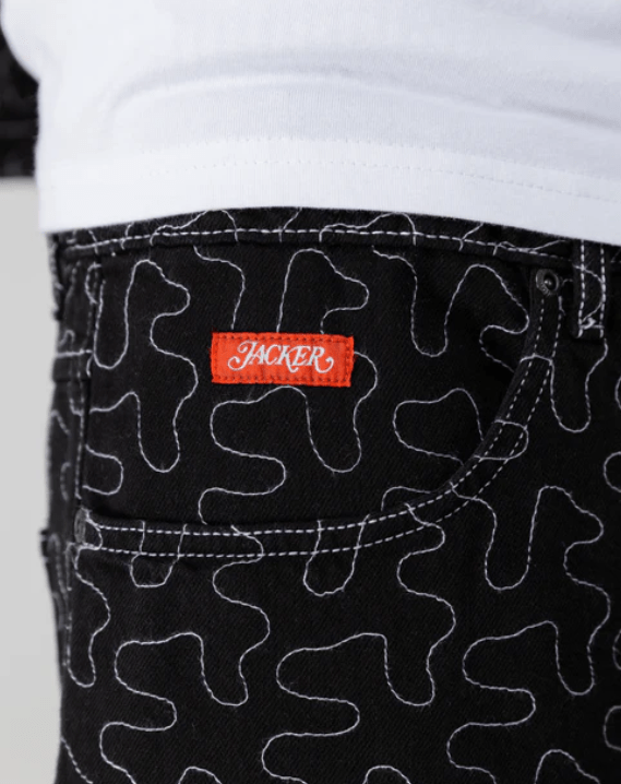 Short Jacker Oneline Baggy Denim Black