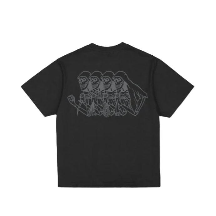 Tee-shirt Jacker Skeleton Garment Dyed Crop Black