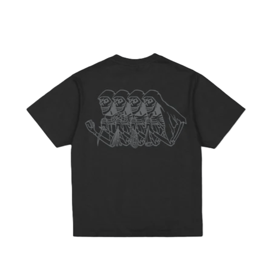 Tee-shirt Jacker Skeleton Garment Dyed Crop Black