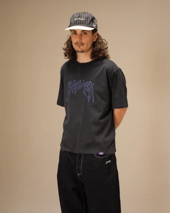 Tee-shirt Jacker Skeleton Garment Dyed Crop Black