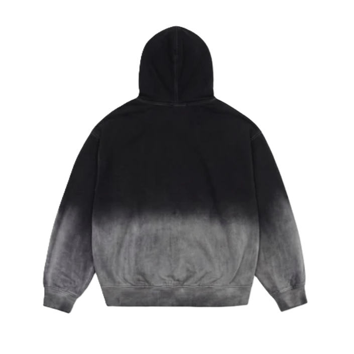 Sweat Zip Jacker Curve Logo Gradient Washed Black