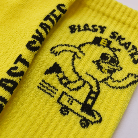 Chaussettes Blast Skates Mascot Logo Crew Yellow