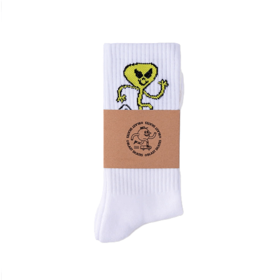 Chaussettes Blast Skates Alien Mascot White