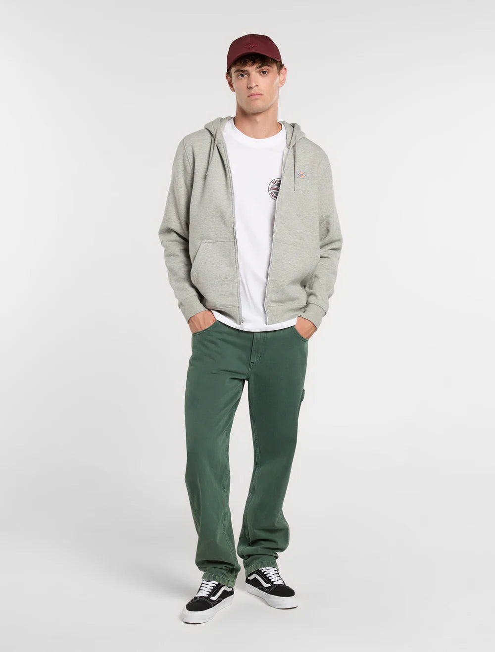 Sweat Dickies Oakport Zip Heather Grey