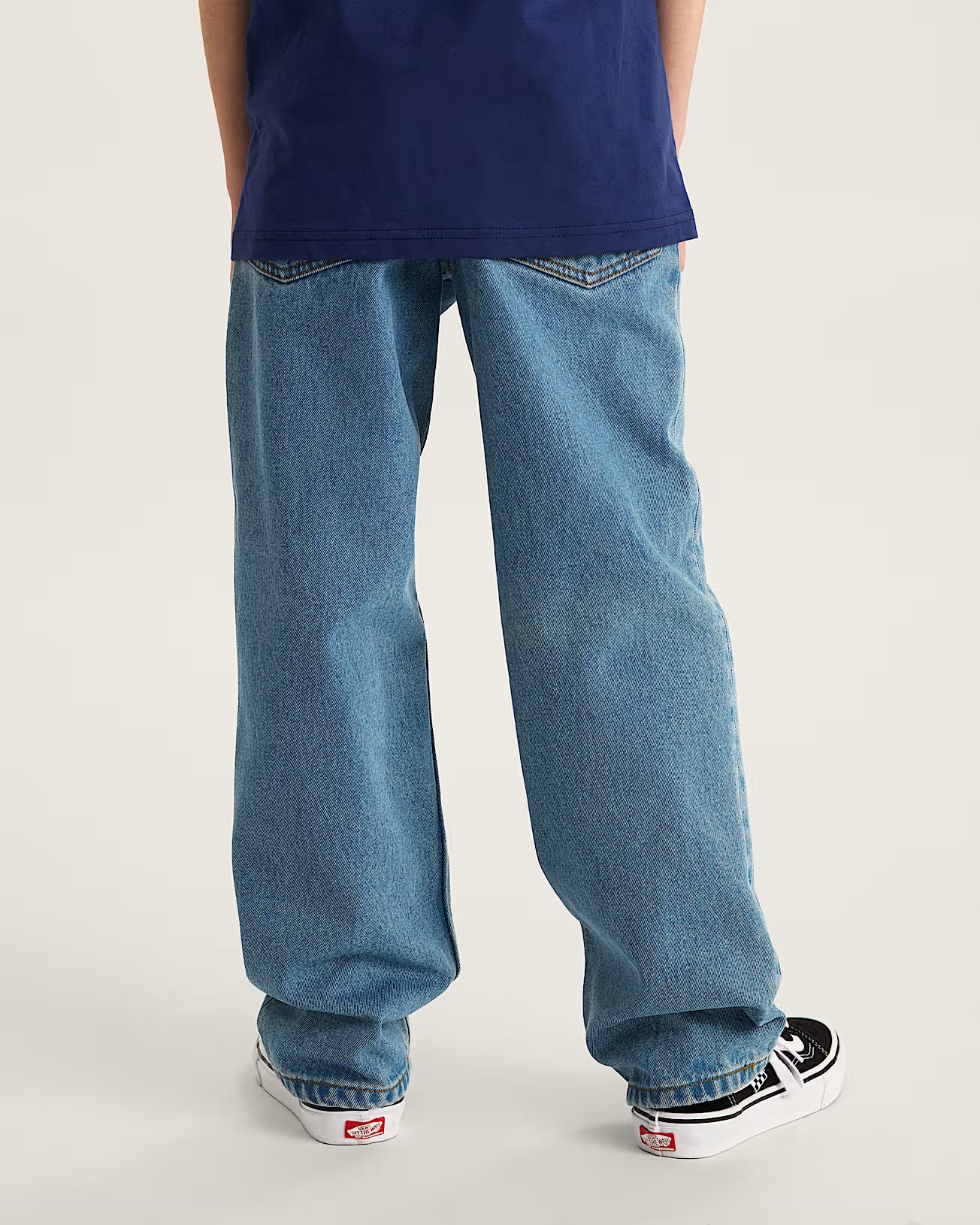 Pantalon Kid Vans Check 5 Baggy Stonewash Blue