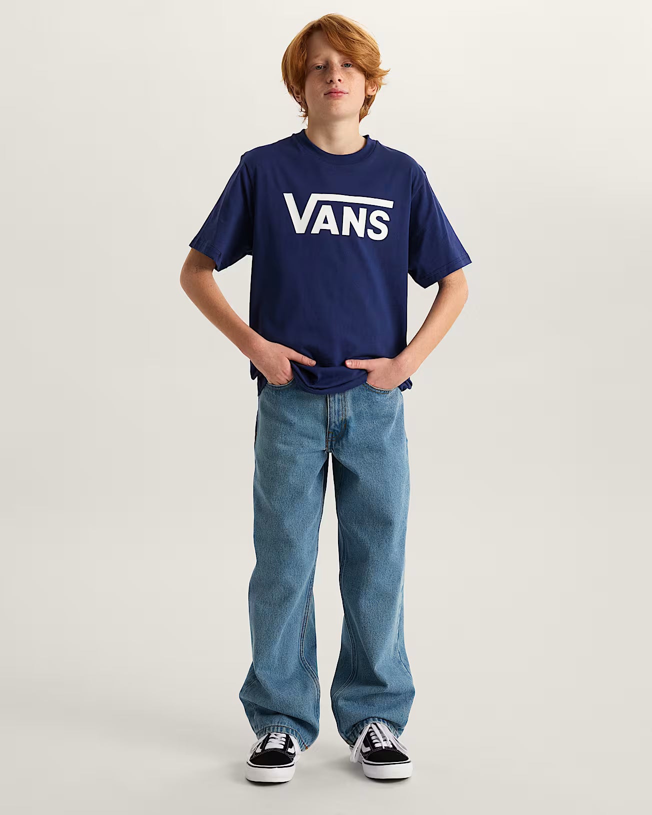 Pantalon Kid Vans Check 5 Baggy Stonewash Blue