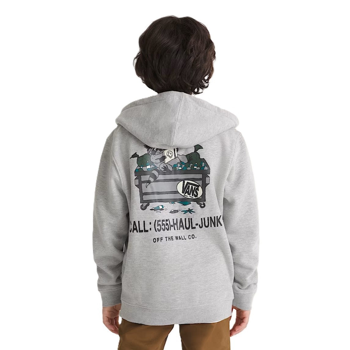 Sweat Kid Zip Vans Dumpster Raccoon Heather Grey