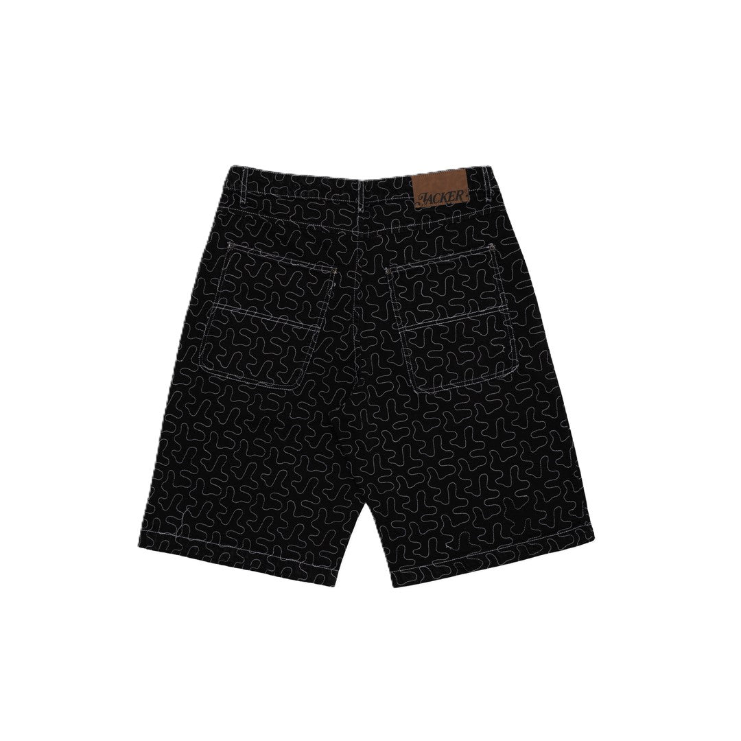 Short Jacker Oneline Baggy Denim Black