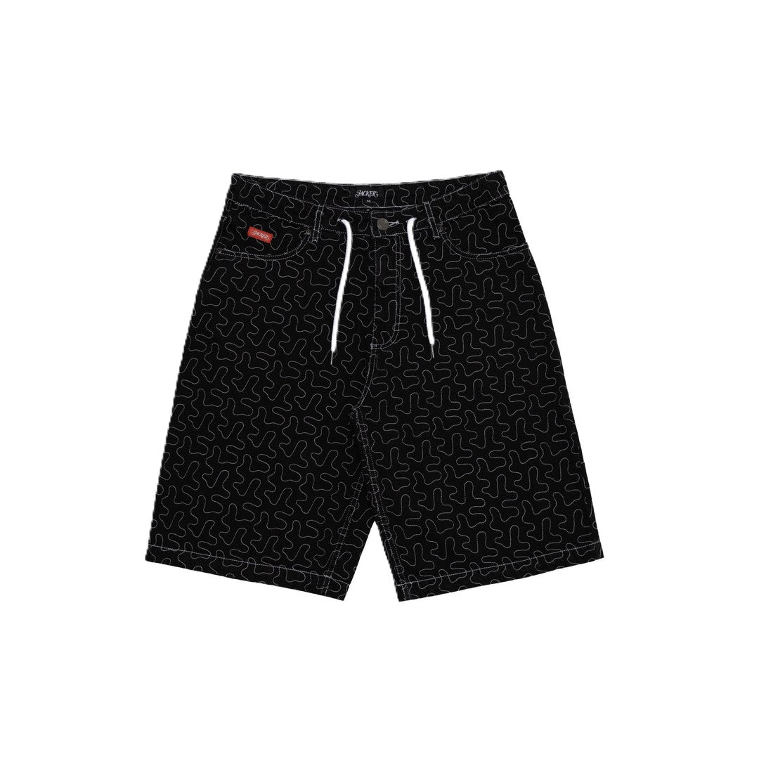 Short Jacker Oneline Baggy Denim Black