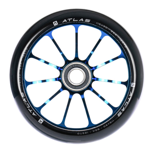 Roue de Trottinette Ethic Atlas 115mm 12std Bleu Chrome