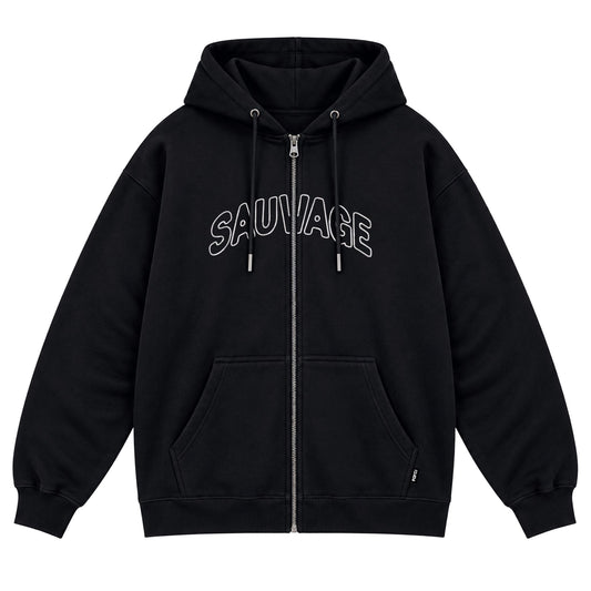 Sweat Farci Sauvage Zip Black