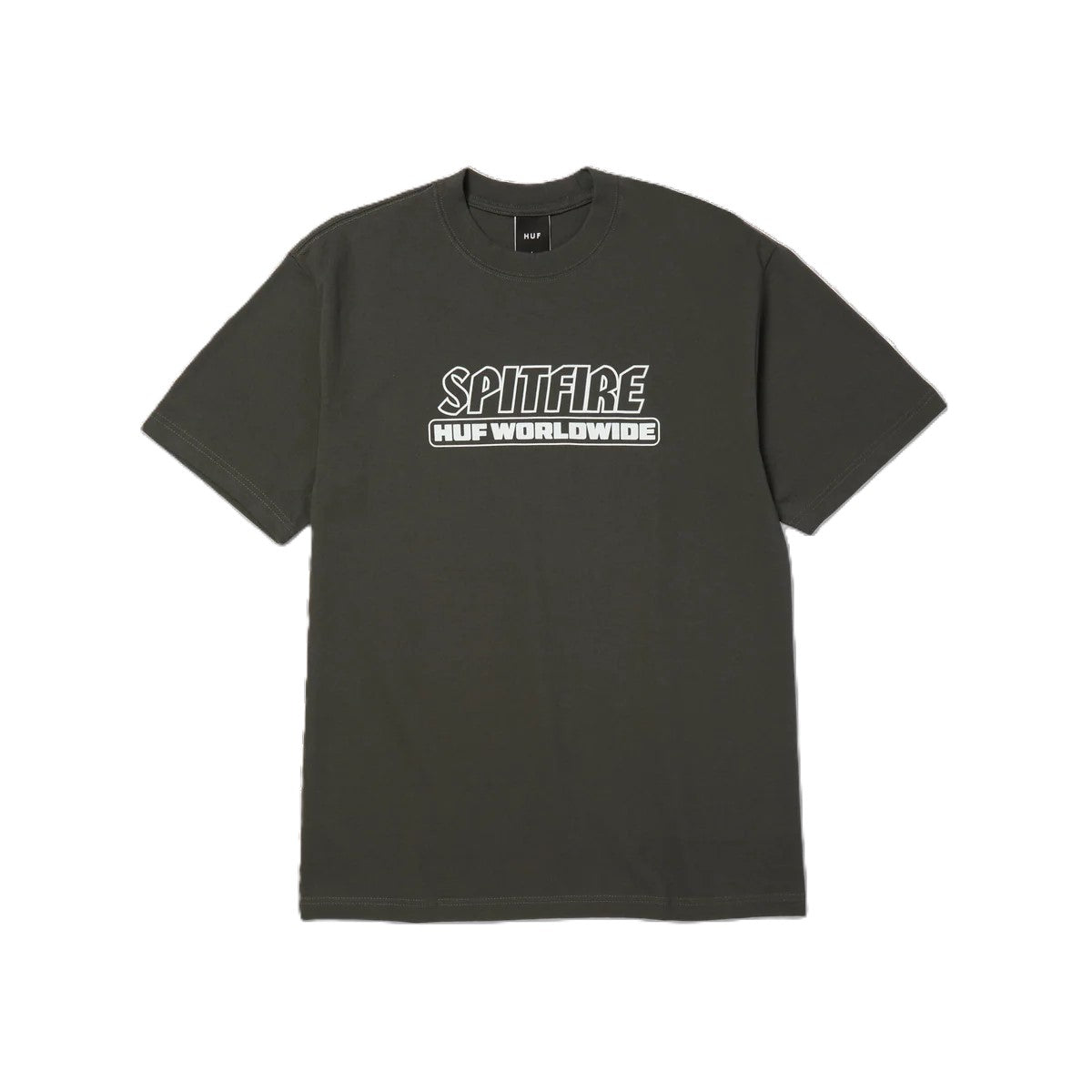 Tee Shirt Huf x Spitfire Burn Heavyweight Washed Black