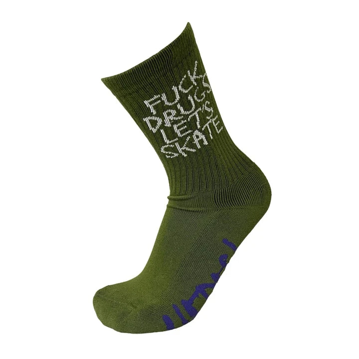 Chaussettes Heroin Fuck Drugs Olive