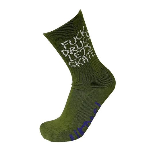 Chaussettes Heroin Fuck Drugs Olive