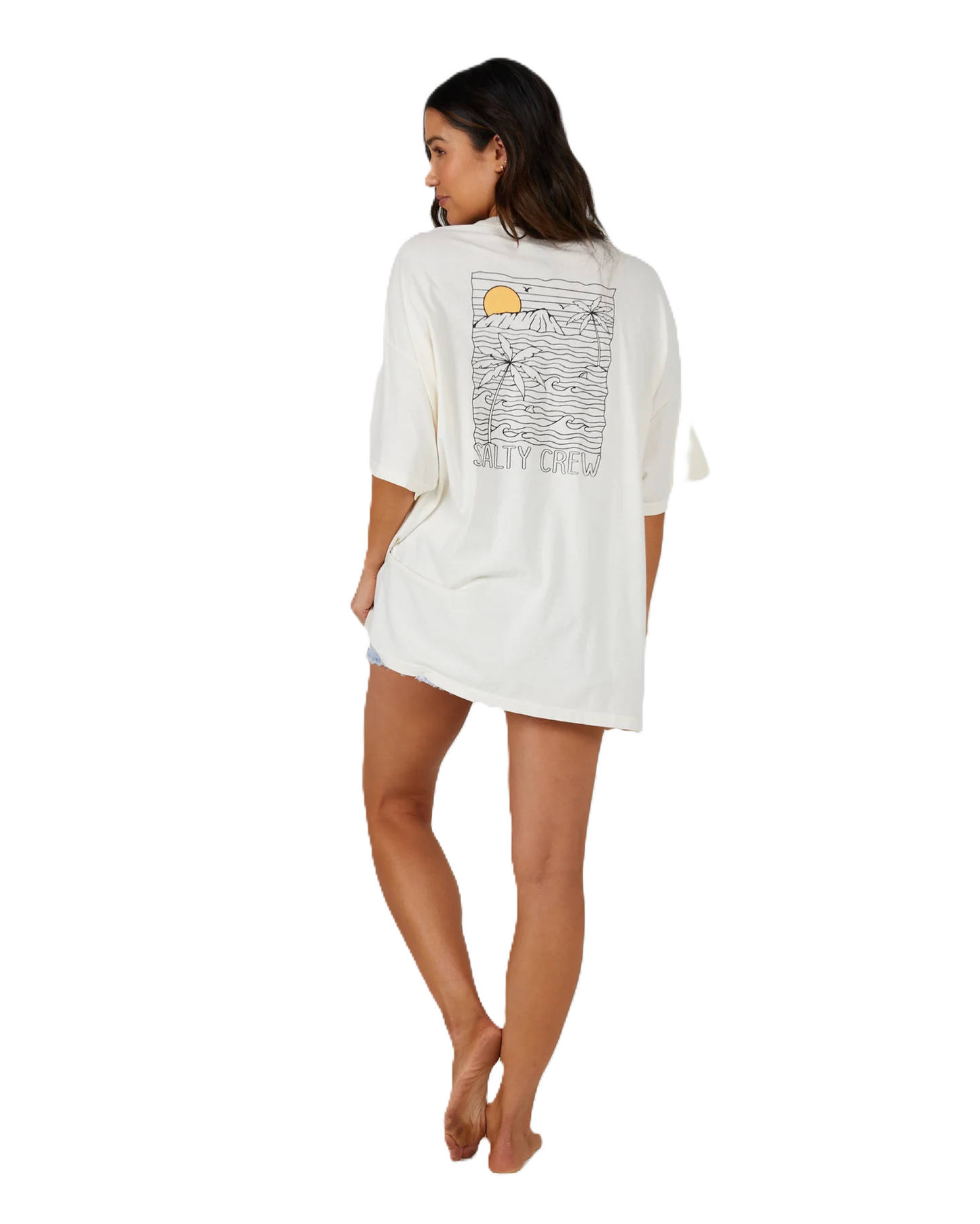 Tee-Shirt Salty Crew Joy Cover Up Off White