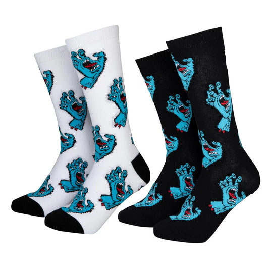 Chaussettes Santa Cruz Multi Hand White Black X2