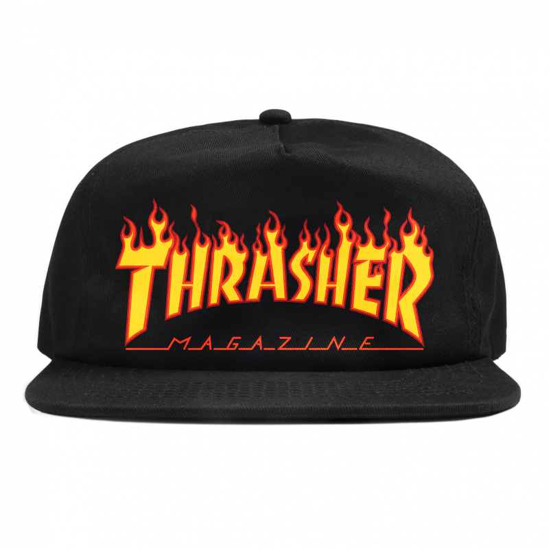 Casquette Thrasher Flame Embroded Black