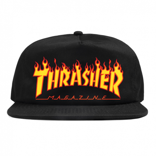 Casquette Thrasher Flame Embroded Black