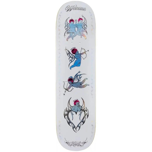 Planche Welcome Cherubs On Island 8.38" White Foil