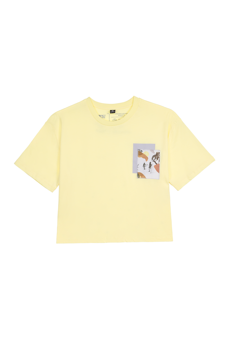 Tee-Shirt Crop Femme Picture Bleik Sunny Yellow